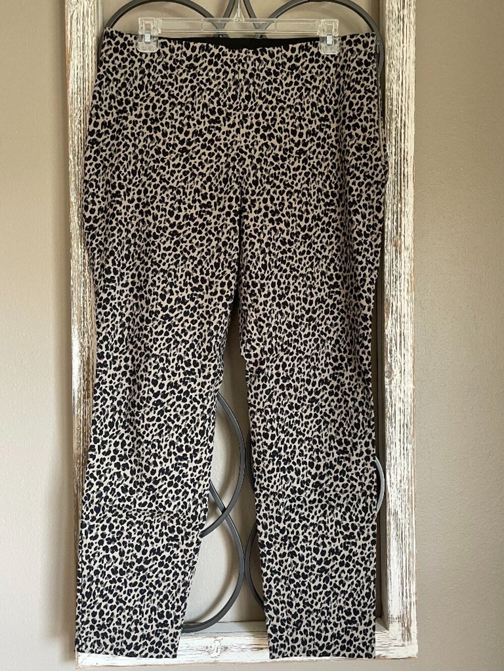 A New Day Tan Black Cheetah Leopard Print Skinny Ankle Pants Animal Print 12